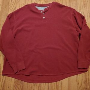 Burgundy 3-button Thermal Henley